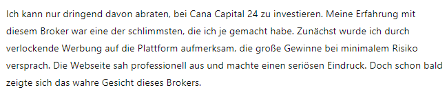 Cana Capital 24 1Bildschirm