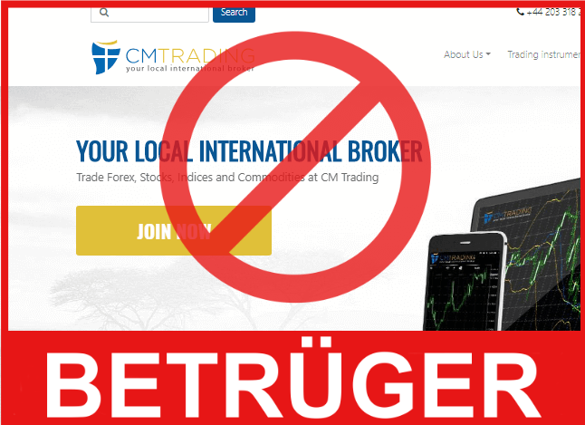 CMTrading Vorderseite Bildschirm