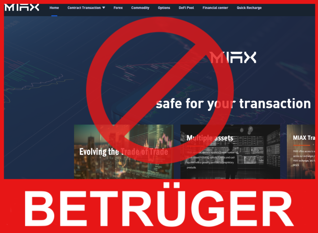 MiaxForex VorderseiteBildschirm