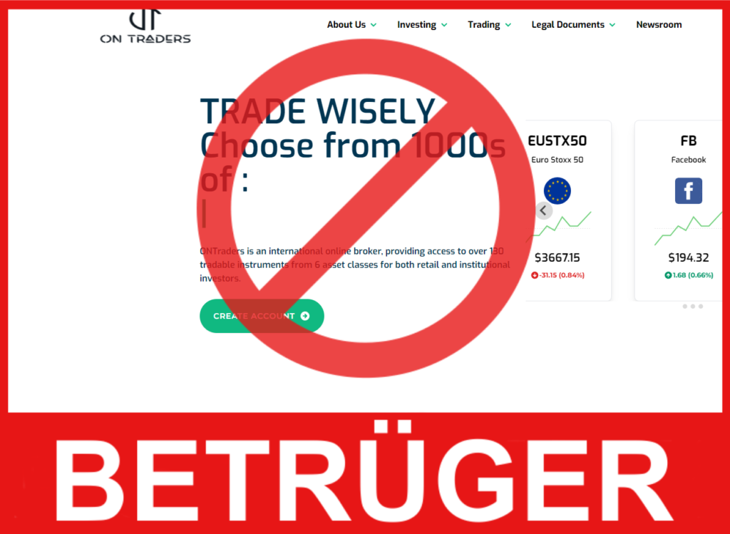 ONTraders VorderseiteBildschirm